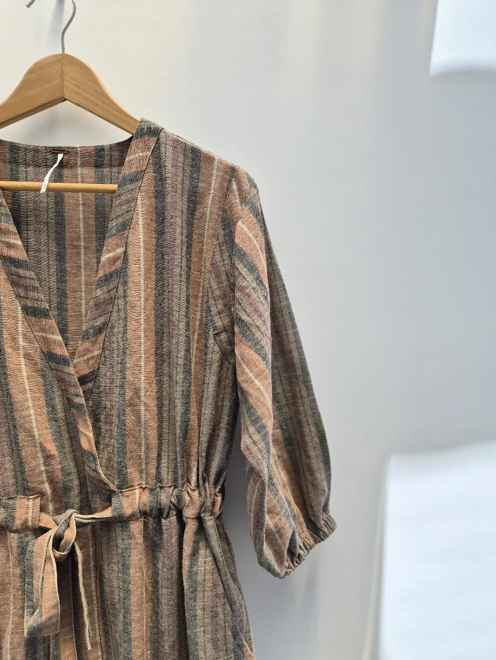 Free People Loveland Metallic Striped Jumpsuit M Excellent Whimsigoth 70s Boho